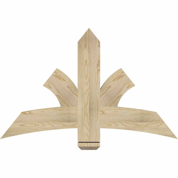 Ekena Millwork Davenport Rough Sawn Timber Gable Bracket, Douglas Fir, 48"W x 30"H x 2"D x 6"F, 15/12 Pitch GBW048X30X0206DAV00RDF - main